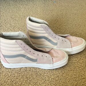 Vans High-Top Sneakers in Light Pink and Gray